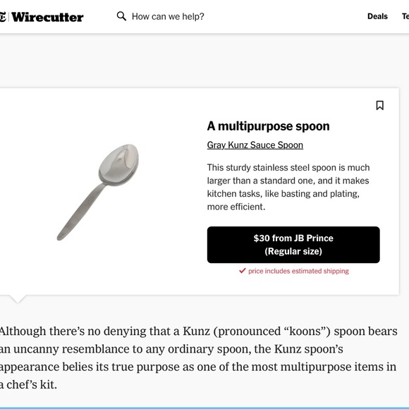 Authentic Gray Kunz U715 Sauce Spoon from JB Prince - Picture 7 of 7